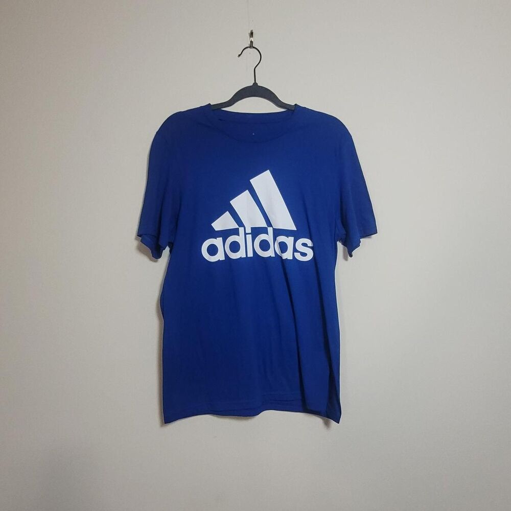 Adidas Men's Blue and Navy T-shirt